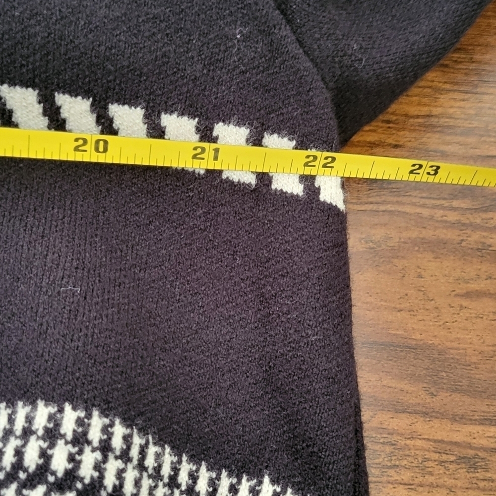 Romimona Longline Hooded Herringbone Block Open Front Cardigan - Picture 11 of 11